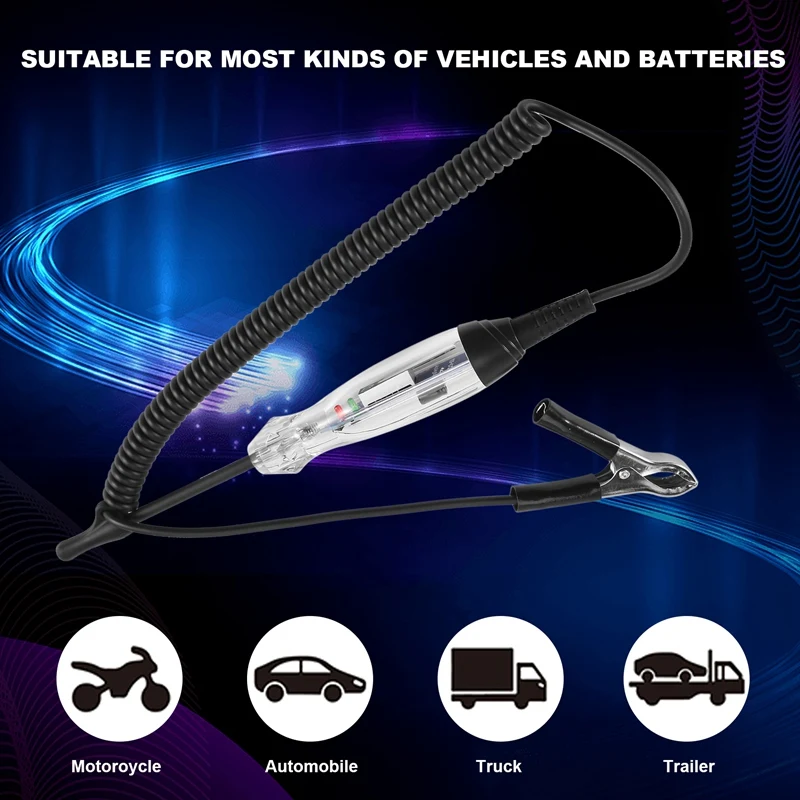 

Автомобильный тестовый светильник 3-60 В постоянного тока, цифровой светодиодный индикатор, автоматический двунаправленный индикатор напря...