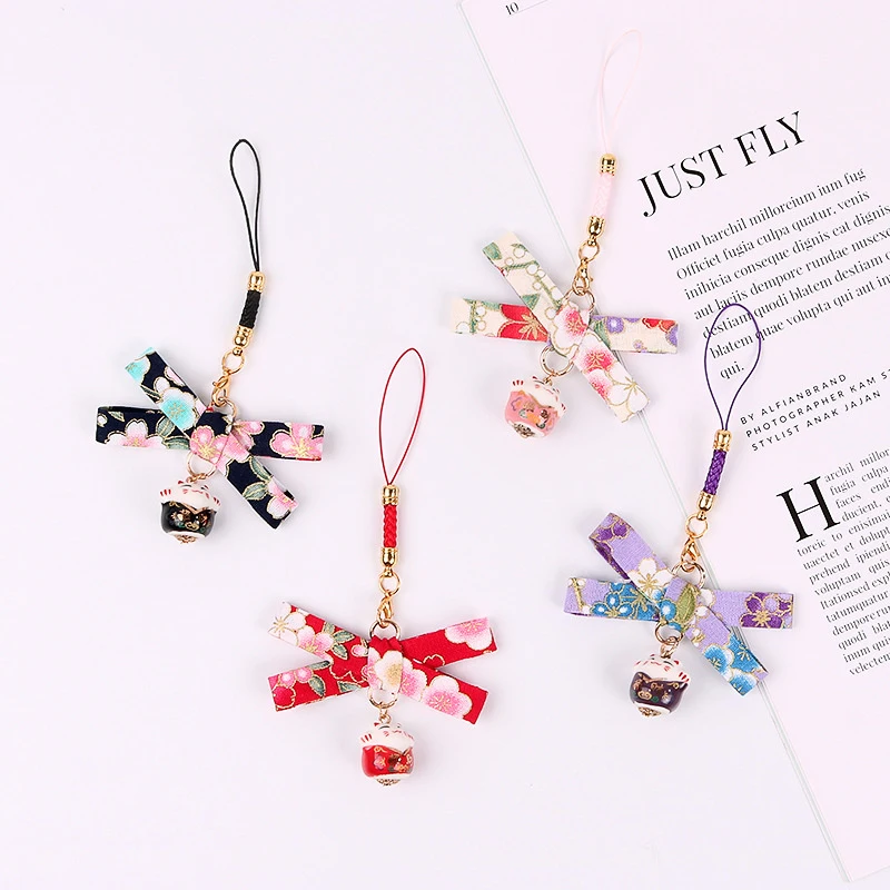 

Chinese Style Lucky Kawaii Cat Fortune Cat Rosette Keyring Keychain Key Holder Rings Charms Accessories New Year Christmas Gift