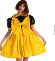 french multi color sissy adult pvc leather clothes lockable maid role playing clothes customization