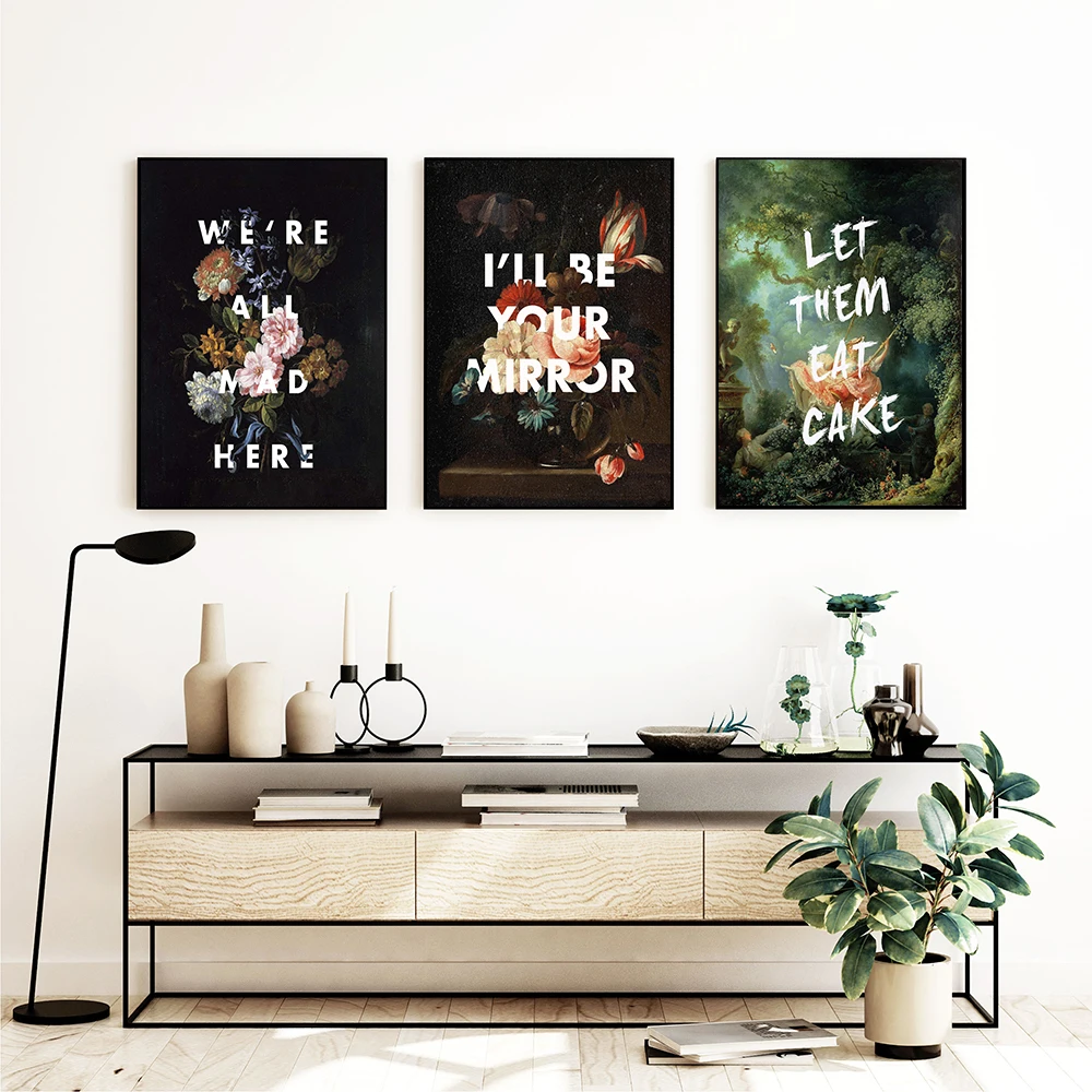 Постер с изображением цветов мы все Crazy принтом цитатой Pretty или оставляем веселье