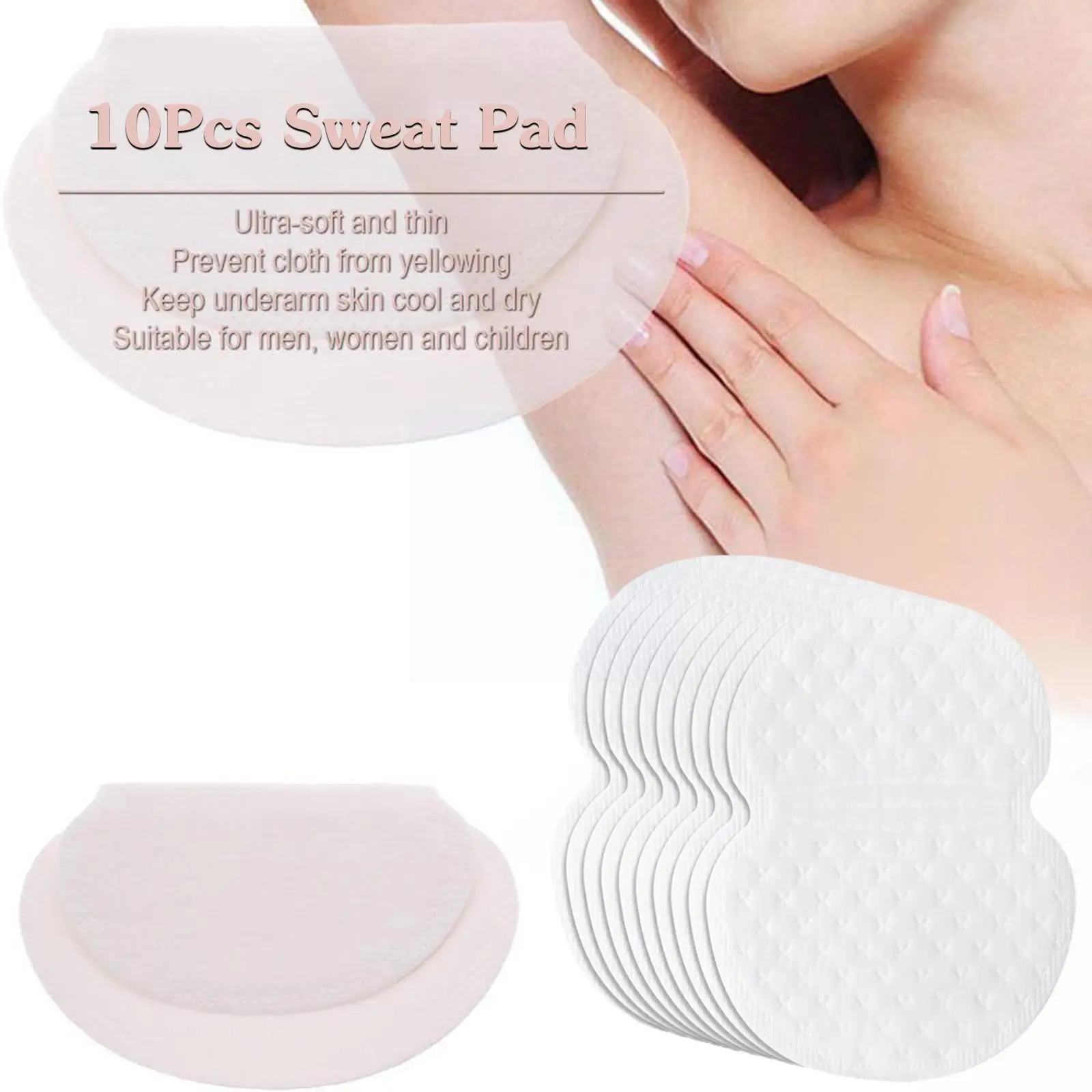 

10PCS Unisex Sweat Pads Summer Deodorants Underarm Absorb Sweat Pad Disposable Perspiration Armpit Pads Anti Sweat U0E3