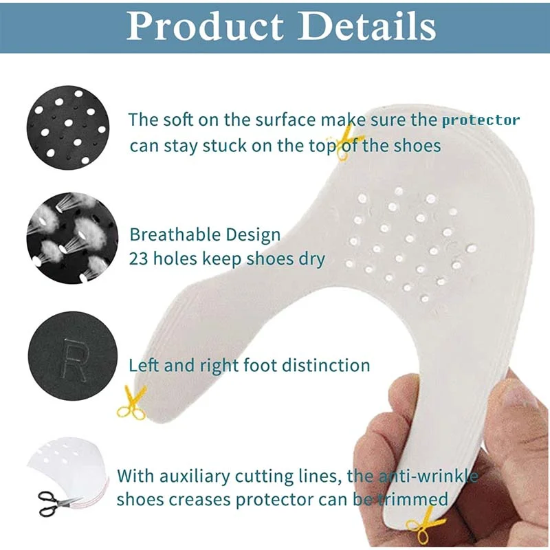10 Pairs Shoe Crease Protector Sports Shoes for Sneaker Extender Accessories Anti Creased Shape Keeper Protection Toe Caps Men
