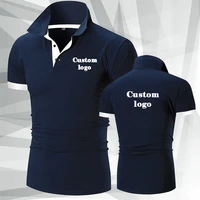 men custom logo polo shirt summer casual short sleeved polo shirts custom logo embroidery printing personalized design tops