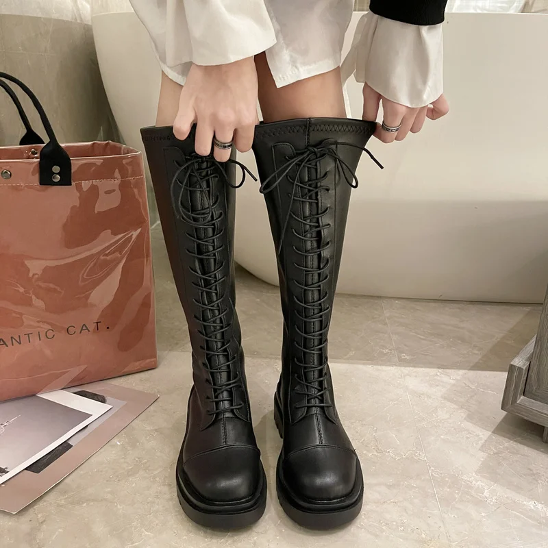 

Women Boots Over Knee Round Toe Shoes Boots-Women Luxury Designer Over-the-Knee Rubber Summer 2022 Autumn Ladies Mid Calf Fashi