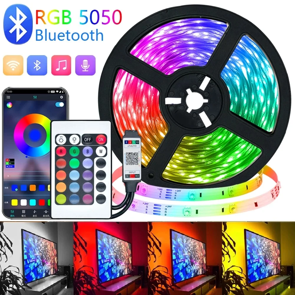 

10m 20m 30m LED Strip Lights 5050 LED Strip Waterproof DC12V magic color USB light strip Flash Color Atmosphere Led Light Strip
