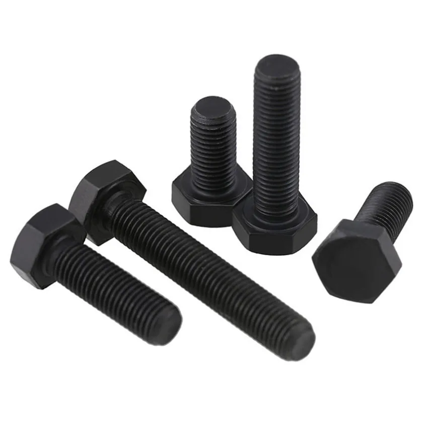 

1pcs M12 Grade 12.9 Hexagon Bolts High Tensile Black Hex Screws Self Colour Threaded