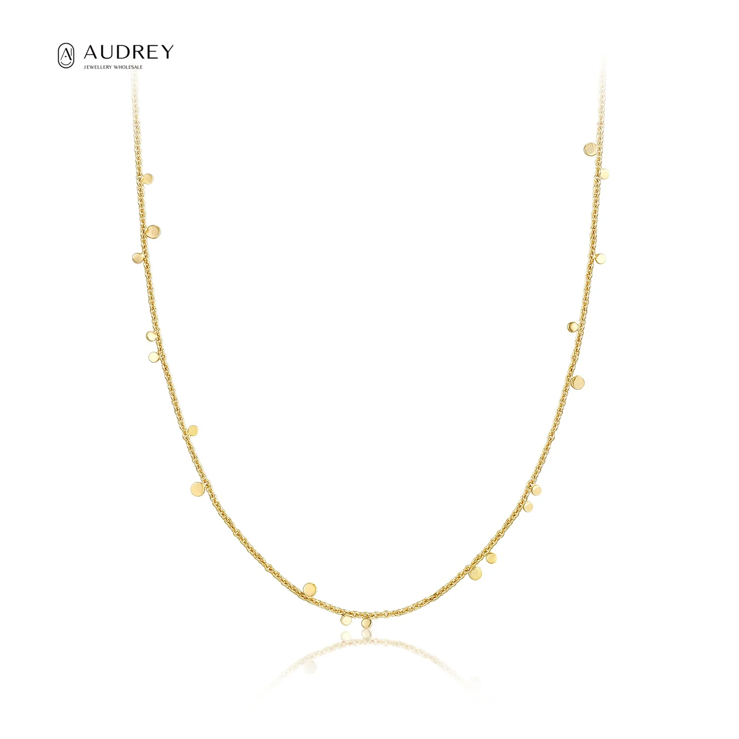 

Audrey Personalised 14k Gold Plated 925 Sterling Silver Jewelry Kolye Neck Chain Thin Clavicle Necklaces Jewelry For Women