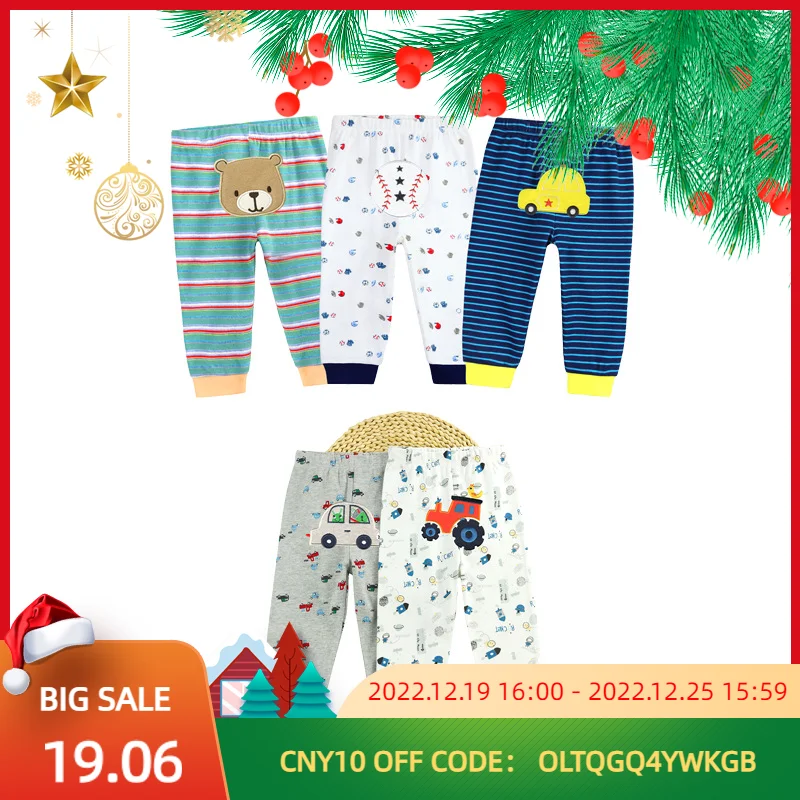 Sping Leggings for Girls Baby Boy Clothes 5PCS/Lot PP Pants for Newborns from 0 Random Color Cotton Cartoon Printed Cut Trousers