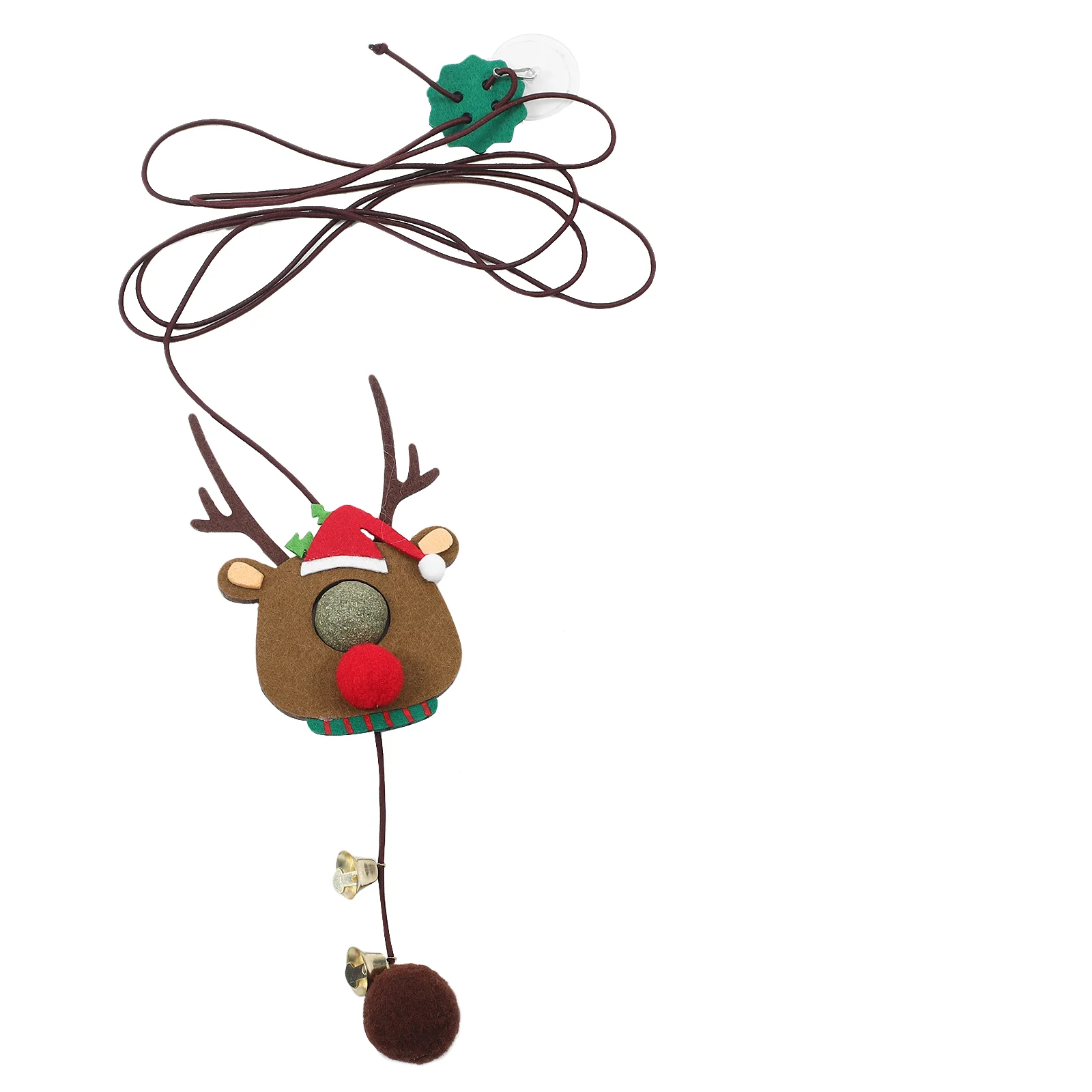 

Hanging Door Cat Toy Elastic Cord Bell Pendant Toy Xmas Style Sticky Cat Toy