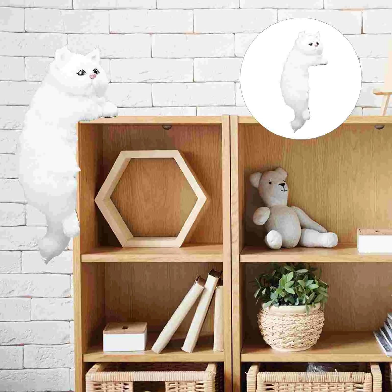 

1Pc Lovely Fake Cat Design Cabinet Hanging Decor for Home Adorable Cat Decor