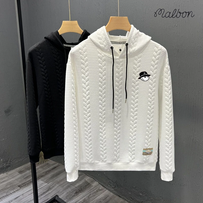 Golf Shirt Men's Golf Clothing 2023 Spring Utaa Golf Wear Men Long Sleeve Golf T-shirt Hooded Malbon Golf Tee Men's Golf Wear