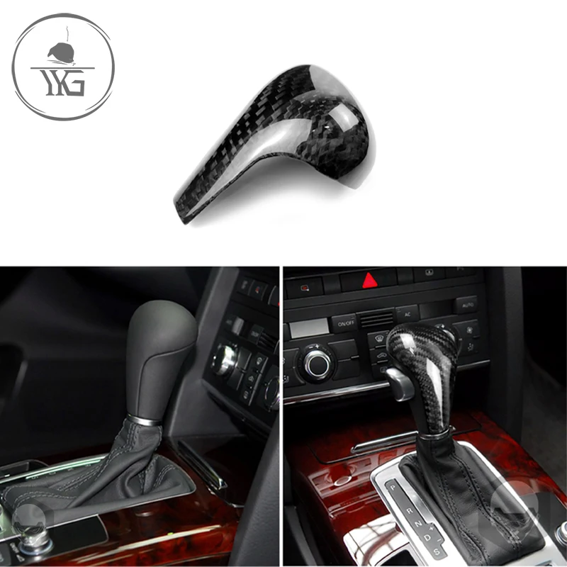 

For Audi 05-11 A6L 08-10 A5 06-12 Q7 09-12 A4L Q5 Carbon Fiber Gear Shift Handle Button Cover Sticker Interior Car Accessorie