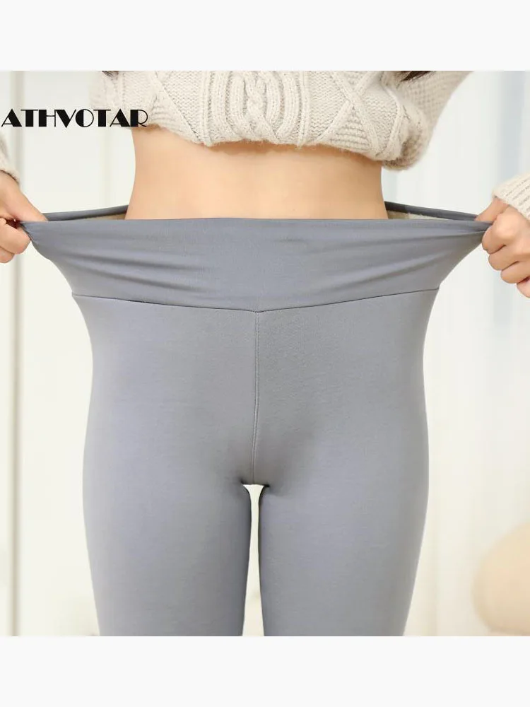 Женские бархатные леггинсы с высокой талией однотонные | Женская одежда