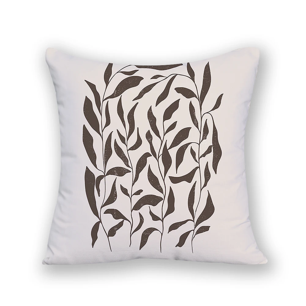 

Nordic Polyster Linen Decorative Pillows Square Boho Style Tropical Cushion Cover Cartoon Home Decor Plant Velvet Sitting E2123