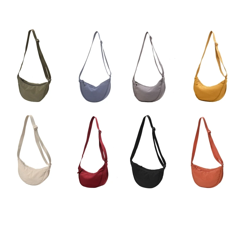

Casual Nylon Hobos Crossbody Bag for Women Men Solid Color Simple Shoulder Bags Large Capacity Tote Lady Travel Fanny Pack