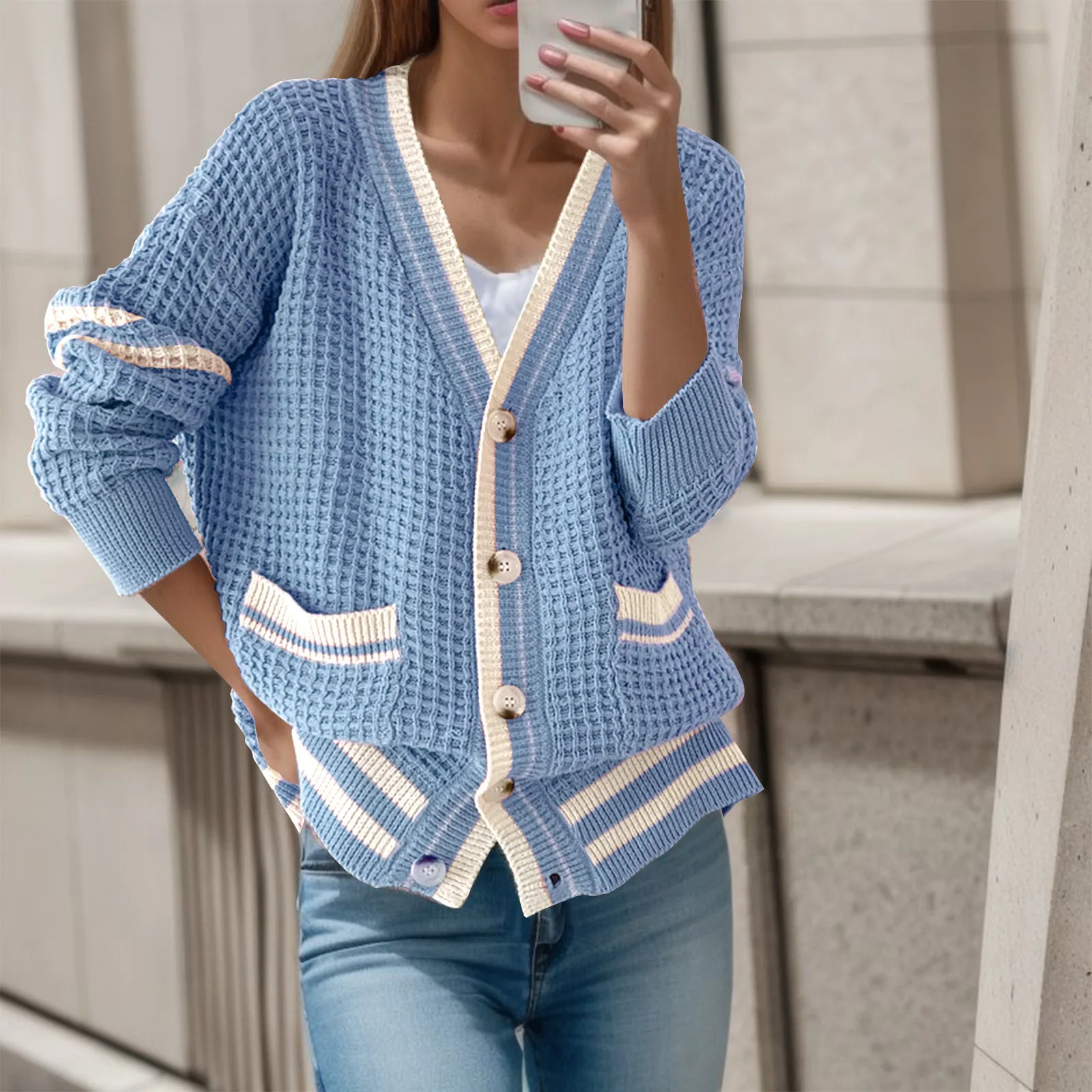 

Женский кардиган, свитера, повседневный вязаный свитер с длинным рукавом, пальто, женская осенне-зимняя теплая уличная одежда, женский кардиган