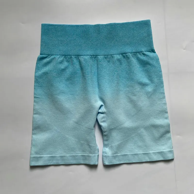 High Waist Ombre Shorts Women Sport Shorts Workout GYM Running Yoga Shorts Push Up Hip Super Stretchy Fitness Compression Shorts