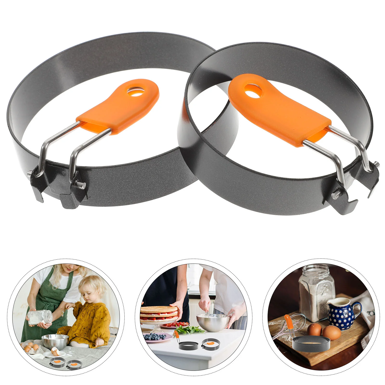 

2pcs Stainless Steel Egg Frying Rings DIY Omelette Molds Egg Fried Molds
