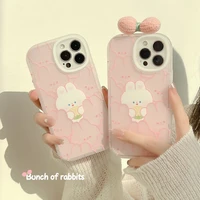 pink bow cute girl case case for iphone 11 12 13 pro max mini xs xr x 8 7 6 s plus anti shock soft tpu phone cover bumper shell