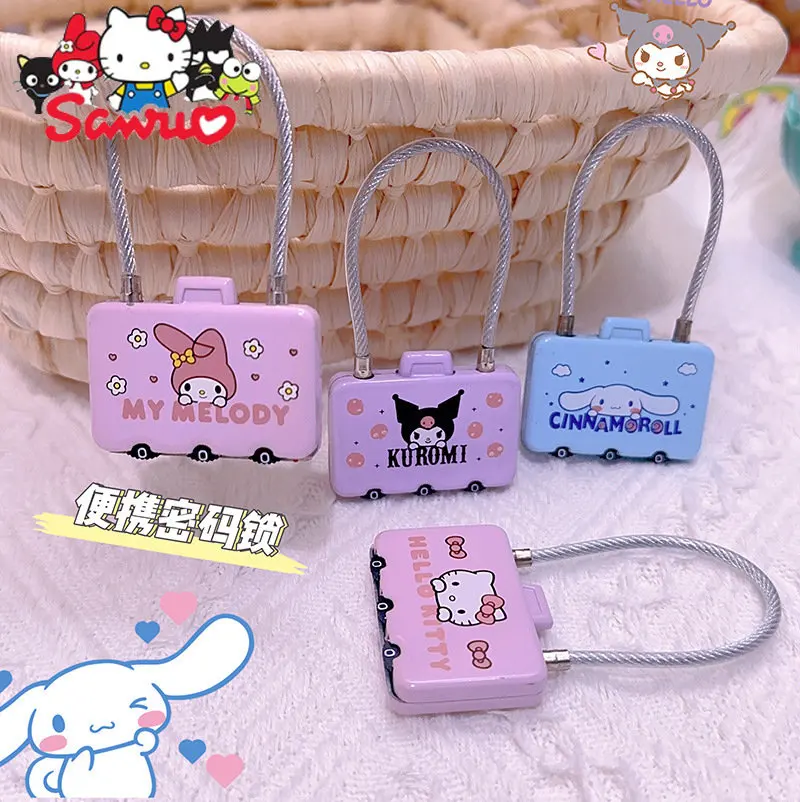 

Sanrio Melody Kuromi Hello Kitty Cinnamoroll Pochacco Underwire Padlock Helmet Anti-loss Lock Student Cabinet Schoolbag Zipper