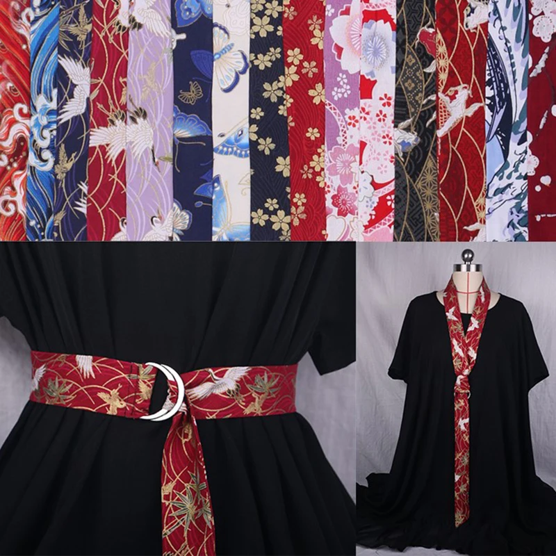 4cm Wide Cotton Linen Kimono Belt Anime Retro Japanese Dress Waistband Chinese Hanfu Belt Corset Waist Sash Straps Accessories