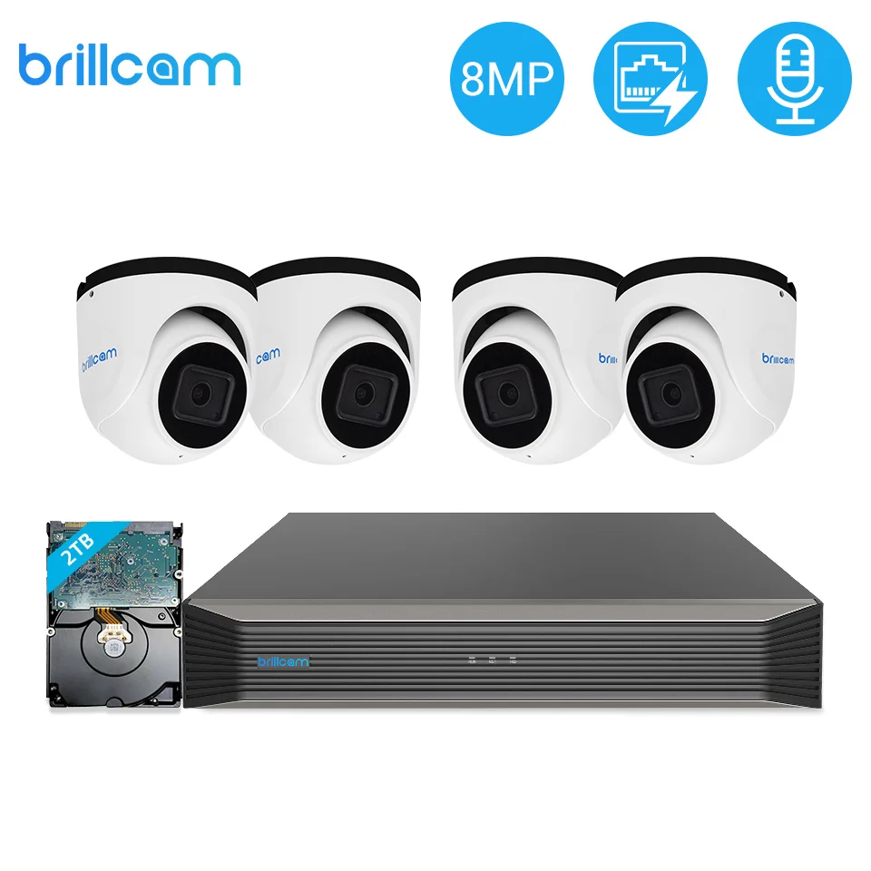 

IP-камера видеонаблюдения Brillcam H.265 8 каналов 5 Мп POE