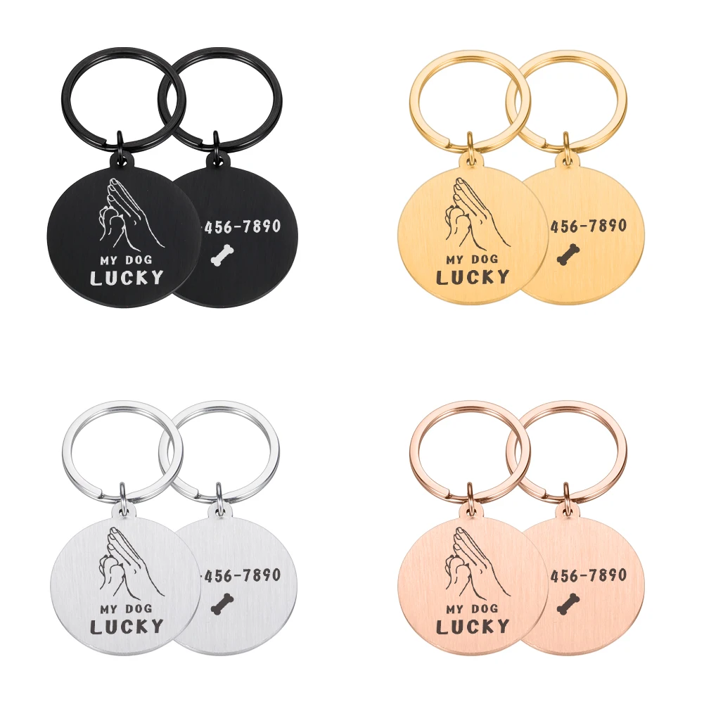 

Customized Dog ID Tags Personalized Cat Collar Free Engraved Name Tel Nameplate For Dog Cat Accessories ошейник для собак