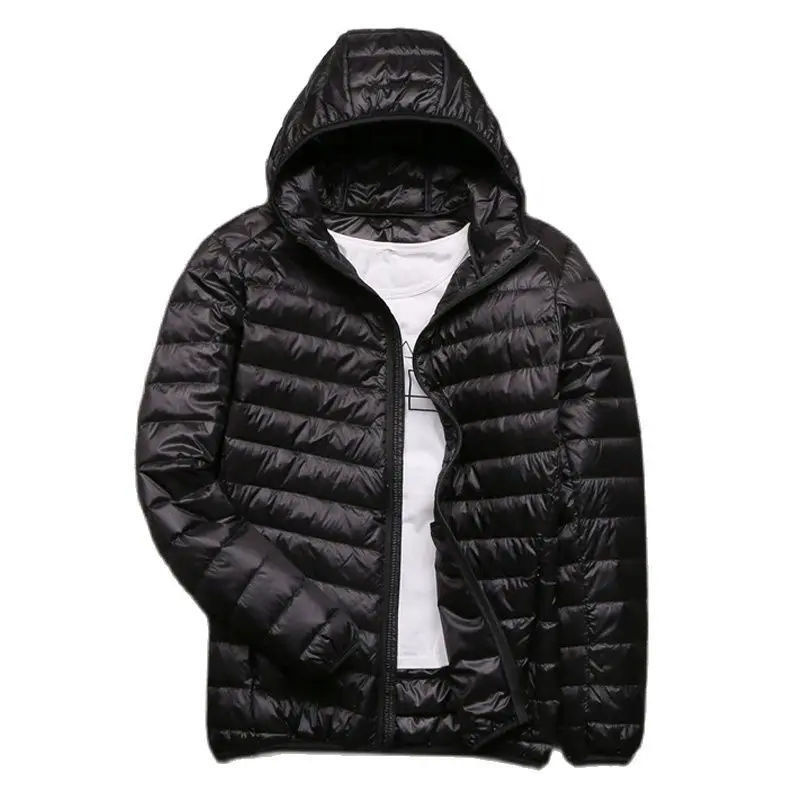 Men Winter Duck Down Coat Ultra Light Hooded Down Jackets Male Portable Windproof Warm Parkas Men's Clothing Plus Size 5xl 6XL