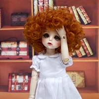 doll hair wig short orange red deep curly cute 13 14 doll wig hair for sdsmart dollmsdminifeeyosd doll accessories