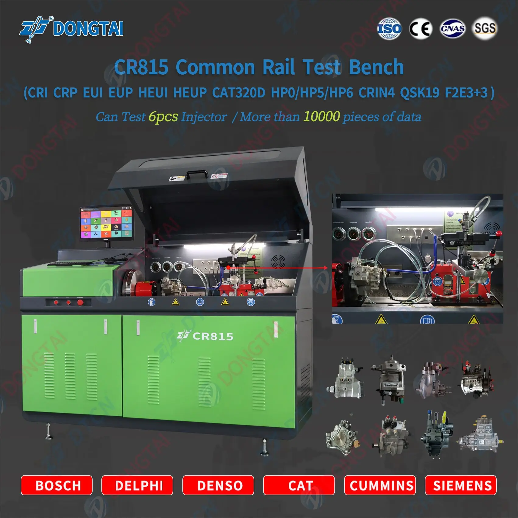 DONGTAI CR815 CR815S Многофункциональный испытательный стенд Common Rail инжектор и насоса HEUI