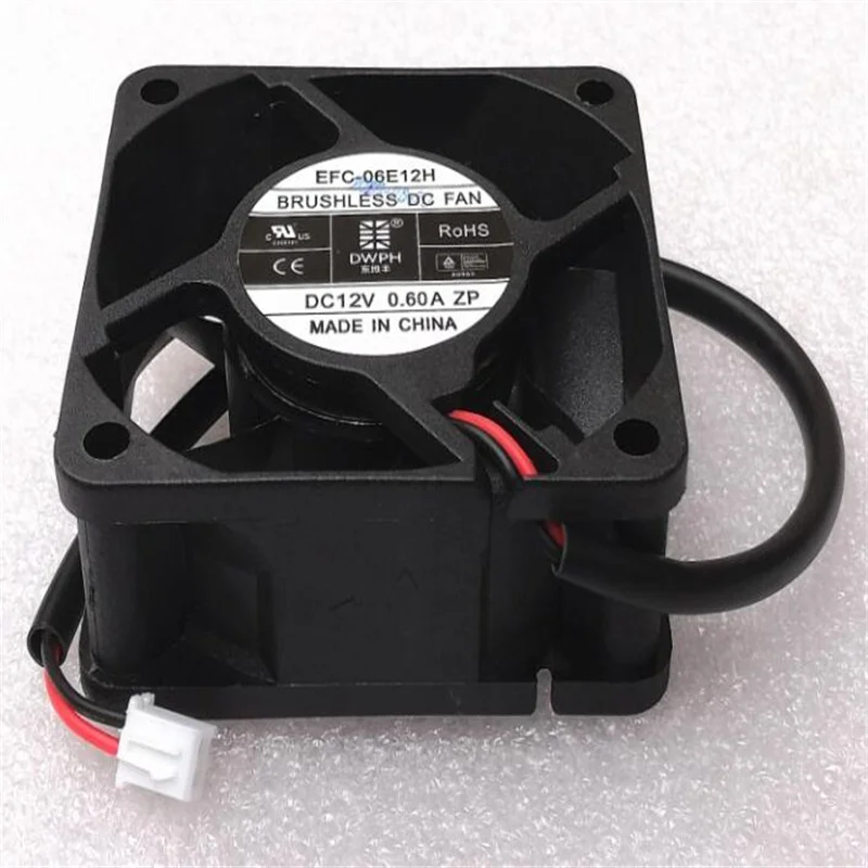 Original DWPH 6025 6CM EFC-06E12H 12V 0.6A 2 line 2.5 plug fan