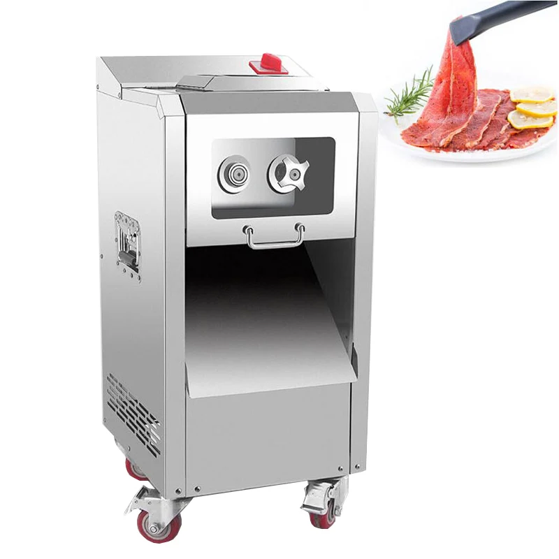 Коммерческая машина для резки мяса, Высокоэффективная машина из нержавеющей стали для резки свежей говядины, баранины, мяса, овощей, 300 кг/ч