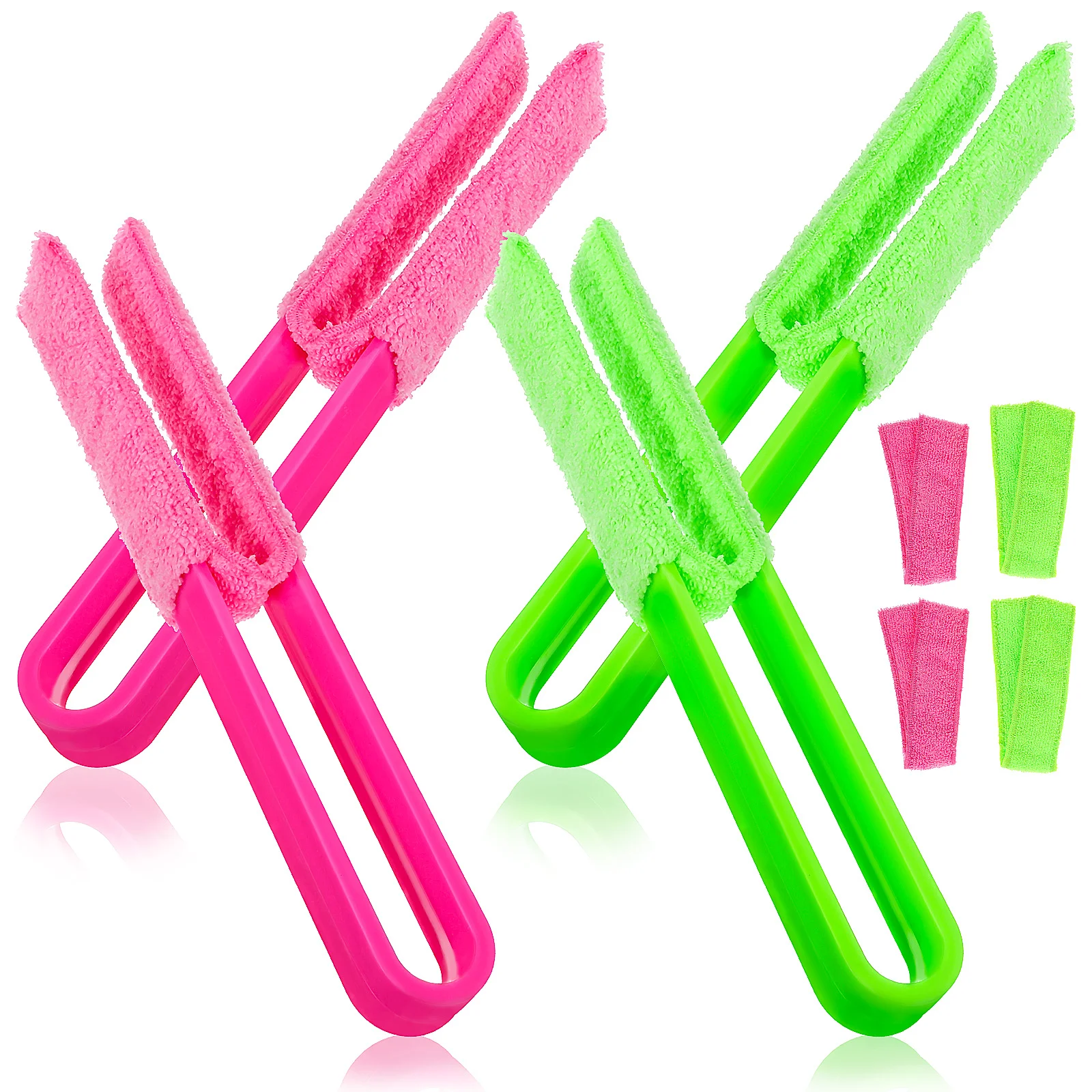 

4 Pcs Brush Air Conditioner Cleaner Vent Duster Venetian Blind Cleaning Microfibre Sleeves Clip Tool Plastic Window