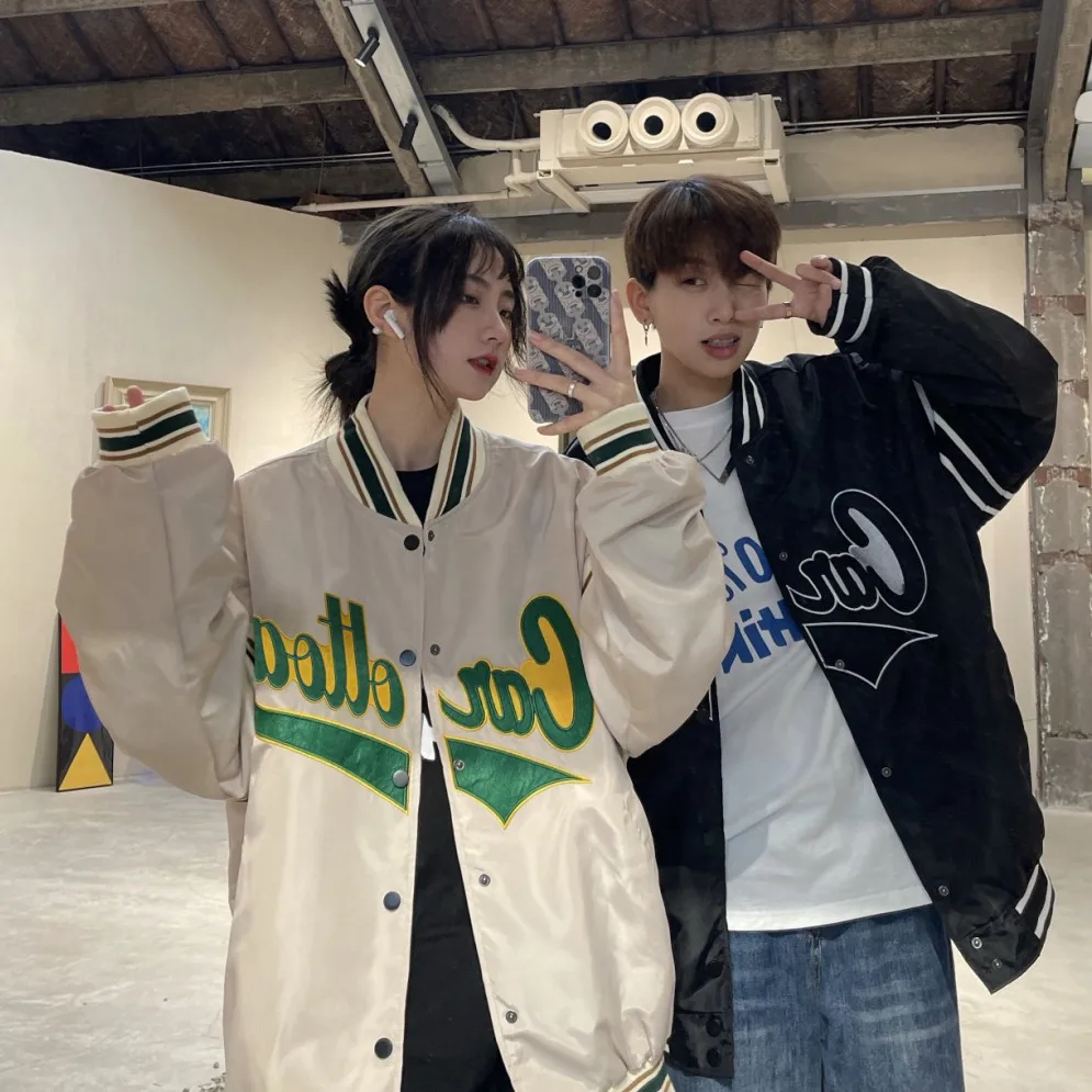 

Spring and Autumn National Tide Couples Wear Baseball Uniforms Ins Trend Brand Loose Student Class Uniform Jacket Jacket