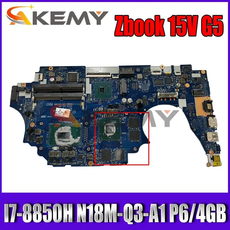 

For HP Zbook 15V G5 Laptop Motherboard L25093-001 L25093-601 DPF52 LA-F851P DDR4 SR3YZ I7-8850H N18M-Q3-A1 P6/4GB 100% Tested