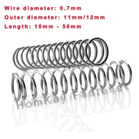 10203050 pcs 304 stainless steel compression spring wd 0 7mmod 11mm12mmlength 10mm 50mm release pressure spring