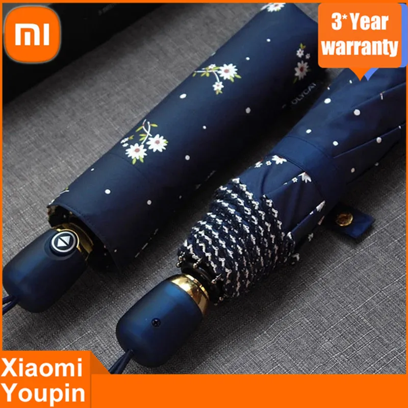 

Зонты Xiaomi автоматические солнцезащитные с защитой от УФ-лучей и цветами, зонтик от дождя Женский, зонтик женский складной с защитой от ветра...