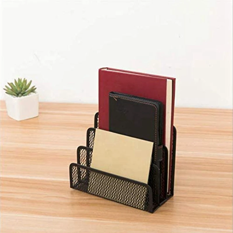 

2Pcs Desk Mail Organizers Small File Holder Letter Store Metal Mesh Bill Document Folder Paper Organizer Office Desktop