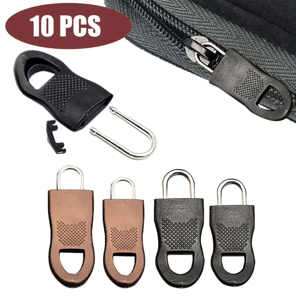 

10Pcs Universal Zipper Puller Set Replacement Zip Slider Teeth Rescue Detachable Zipper Pulls Tab Fixer for Jackets Luggage