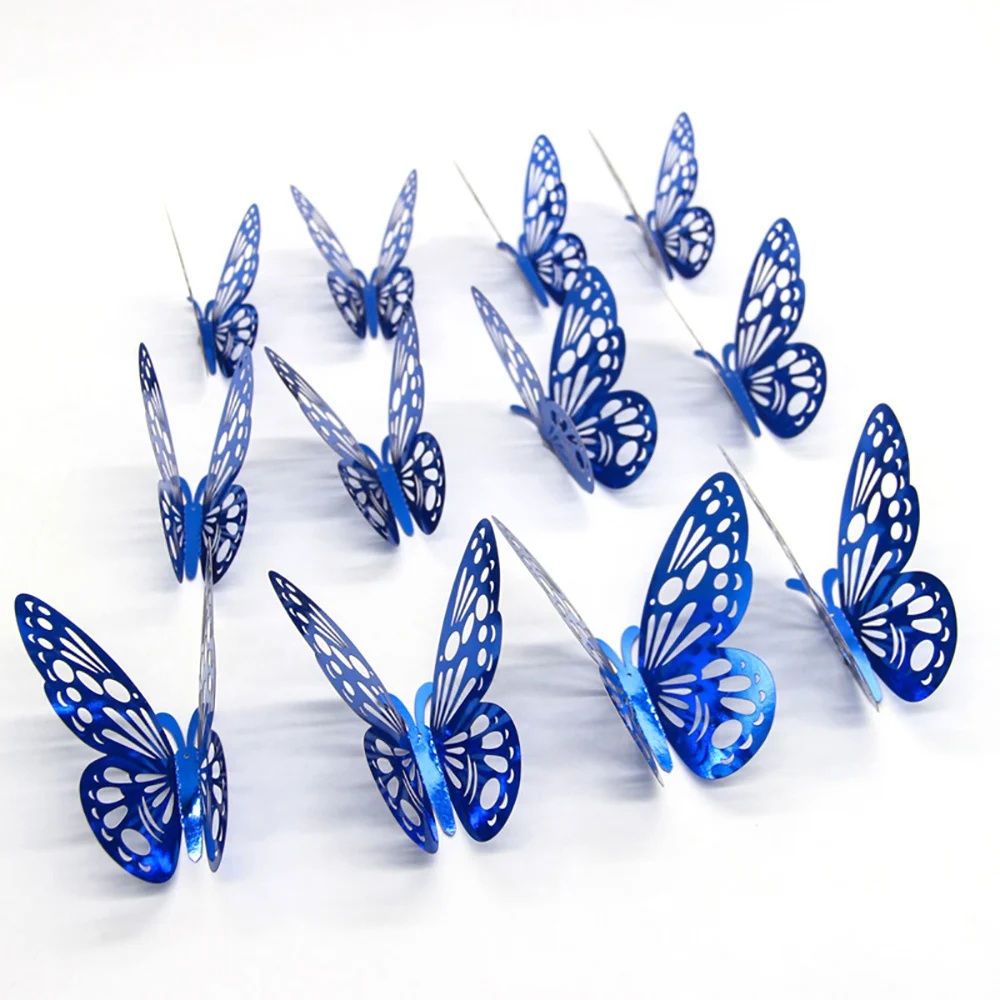 

12pcs Sticker 3D Effect Crystal Butterfly Wall Sticker Beautiful Butterfly for Kids Room Living room Wall Decal Home Decoration