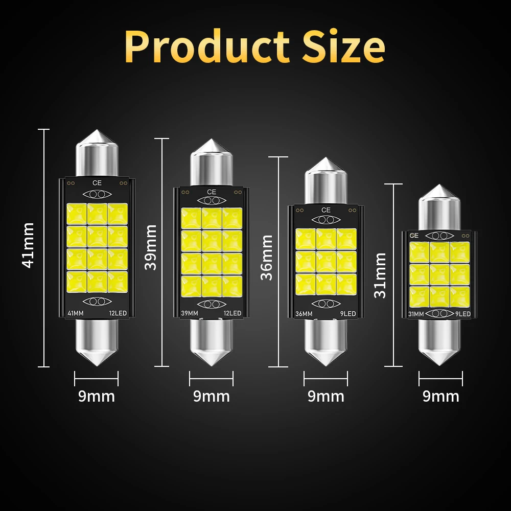 1pcs 3030 Festoon C5W Led Bulbs 31mm 36mm 39mm 41mm Canbus Auto Interior License Plate Light Dome Lamp Reading Lights 12V White |