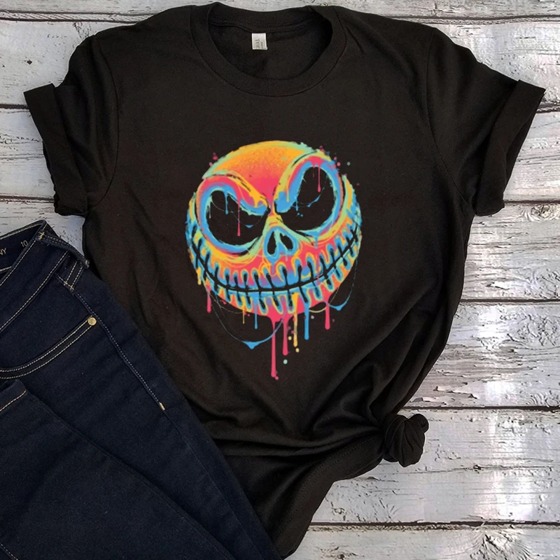 

Christmas Tshirt Harajuku Graphic Tees Pumpkin King T-shirt 2022 Halloween Clothing Women Korean Tops