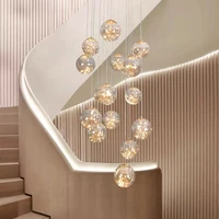 modern minimalist light luxury creative villa apartment staircase chandelier glass ball led chandelier