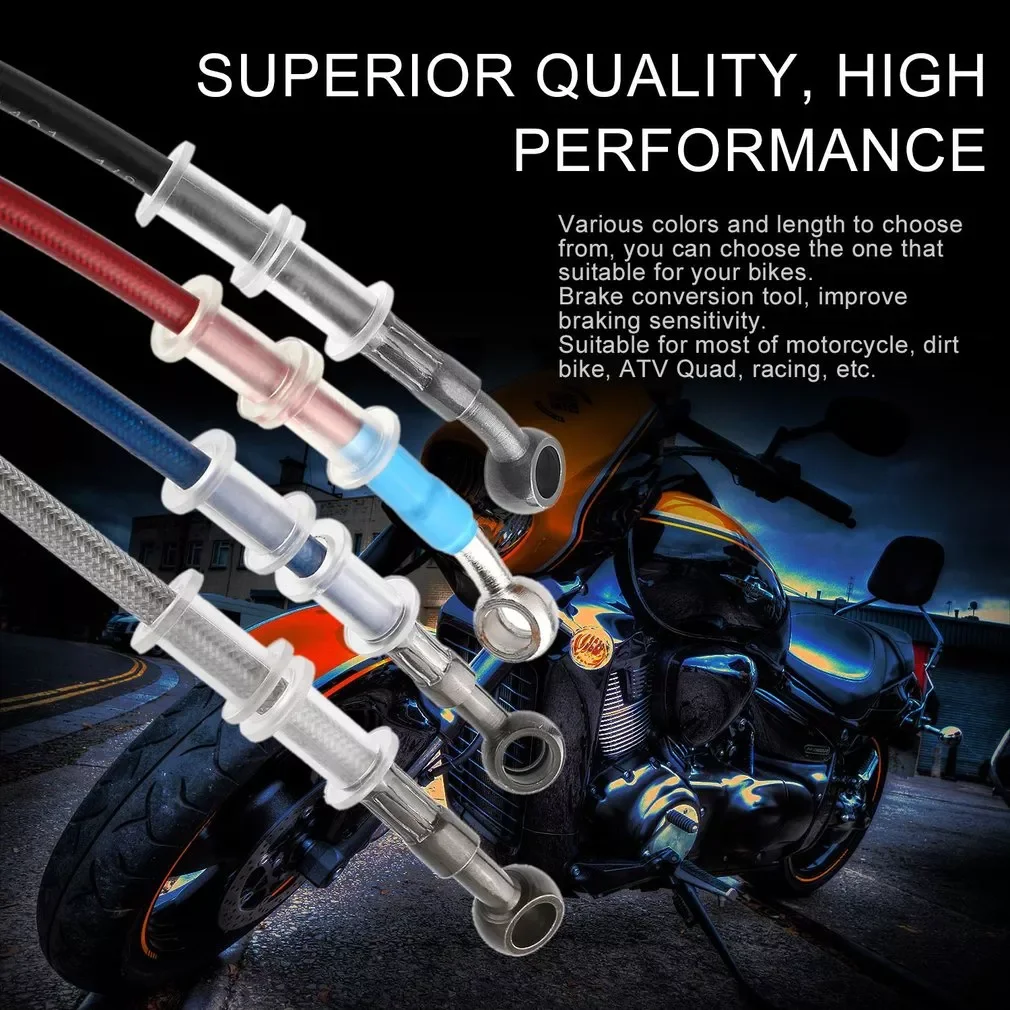 

50cm/60cm/90cm/120cm Motorcycle Brake Pipe Braided Hydraulic Reinforce Brake Clutch Oil Hose Line Pipe Tube for Racing Dirt Bike