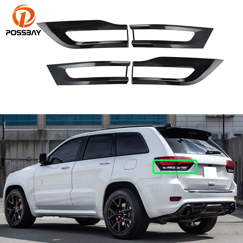 Car Rear Tail Light Lamp Gloss Black Cover Trim Bezel for Jeep Grand Cherokee 2014 2015 2016 2017 2018 2019 2020 Exterior Parts Car Rear Tail Light Lamp Gloss Black Cover Trim Bezel for Jeep Grand Cherokee 2014 2015 2016 2017 2018 2019 2020 Exterior Parts