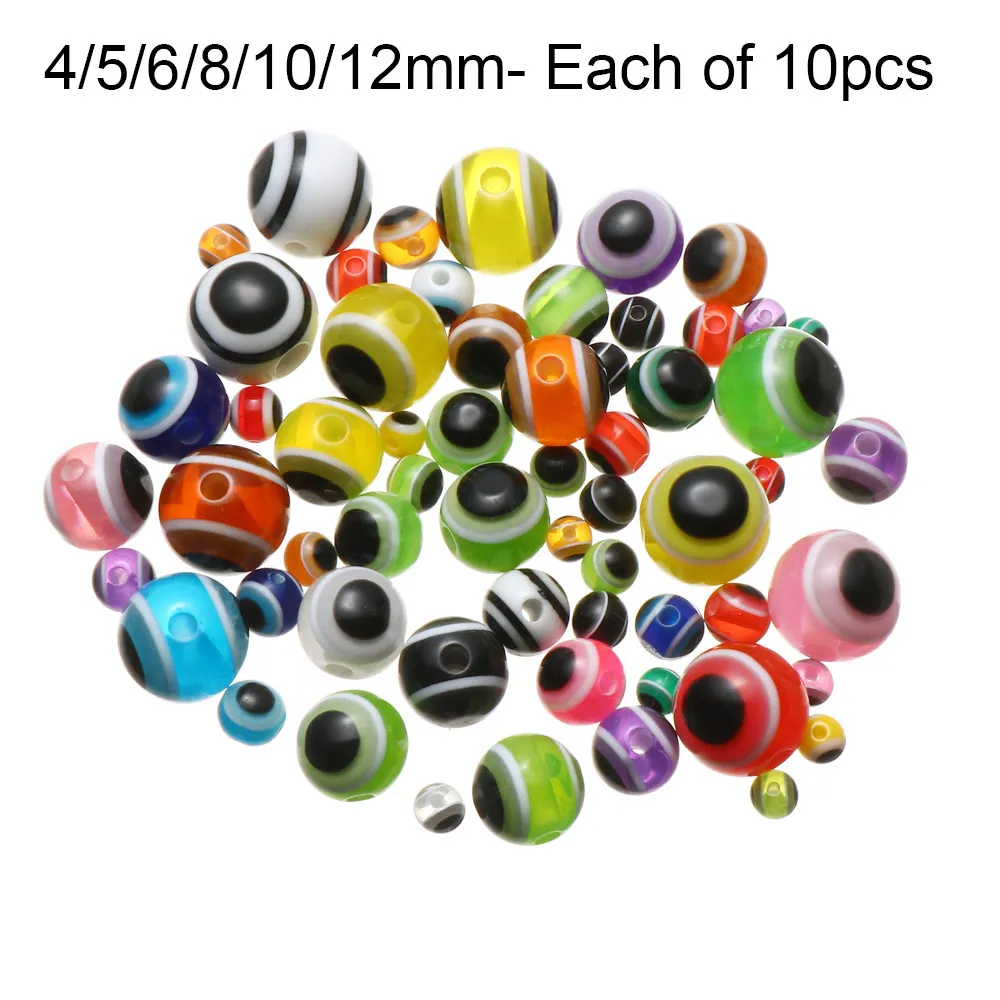 

50/60/100 PCS 4/5/6/8/10/12mm Fish Eye Fishing Beads Mixed Color Carolina Rigs Taxes Rigs Fishing Beads DIY Bass Fishing Tackle