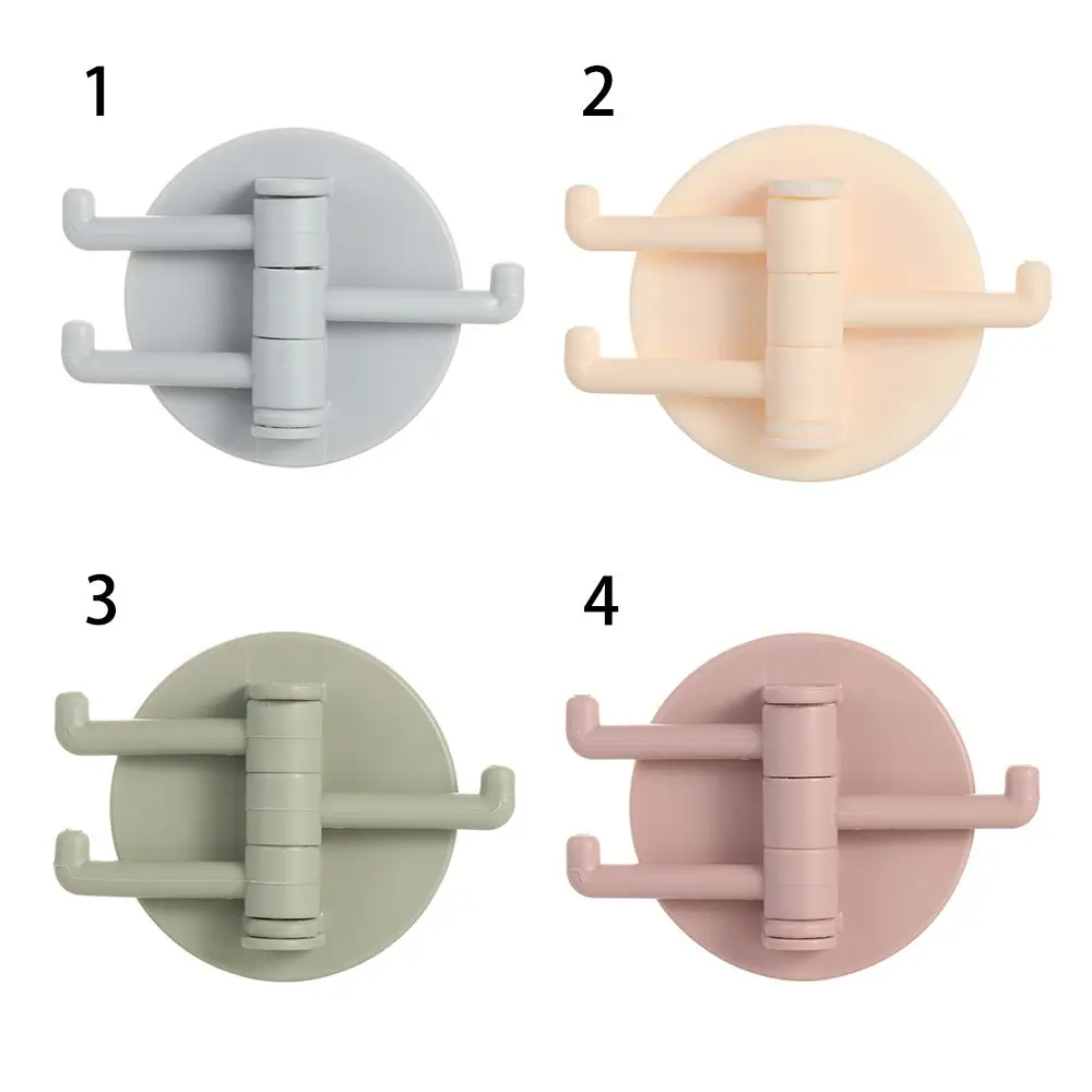 Multifunctional Bathroom Hook Without Perforation Traceless Hanger Rotating Hook Powerful 3 Branch Rotating Hook Kitchen Storage