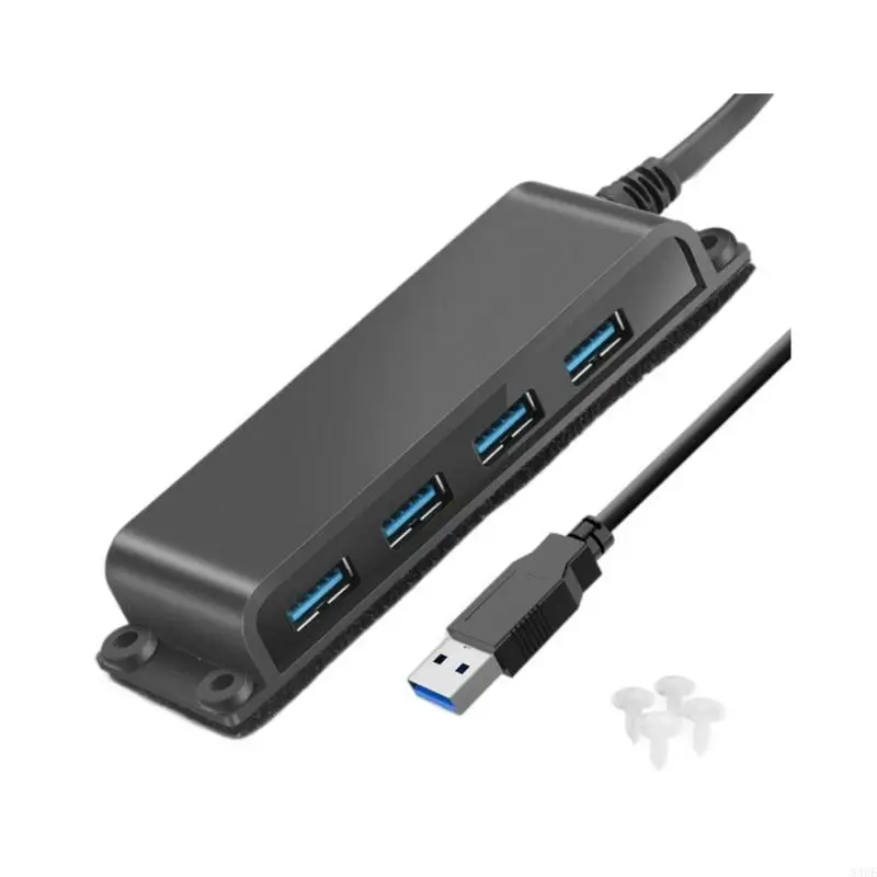 Фото Монтируемый USB-центр с 4 портами, быстрая передача данных 5 Гбит/с, удлиненный кабель длиной 3,3 фута для компьютерной набор №1