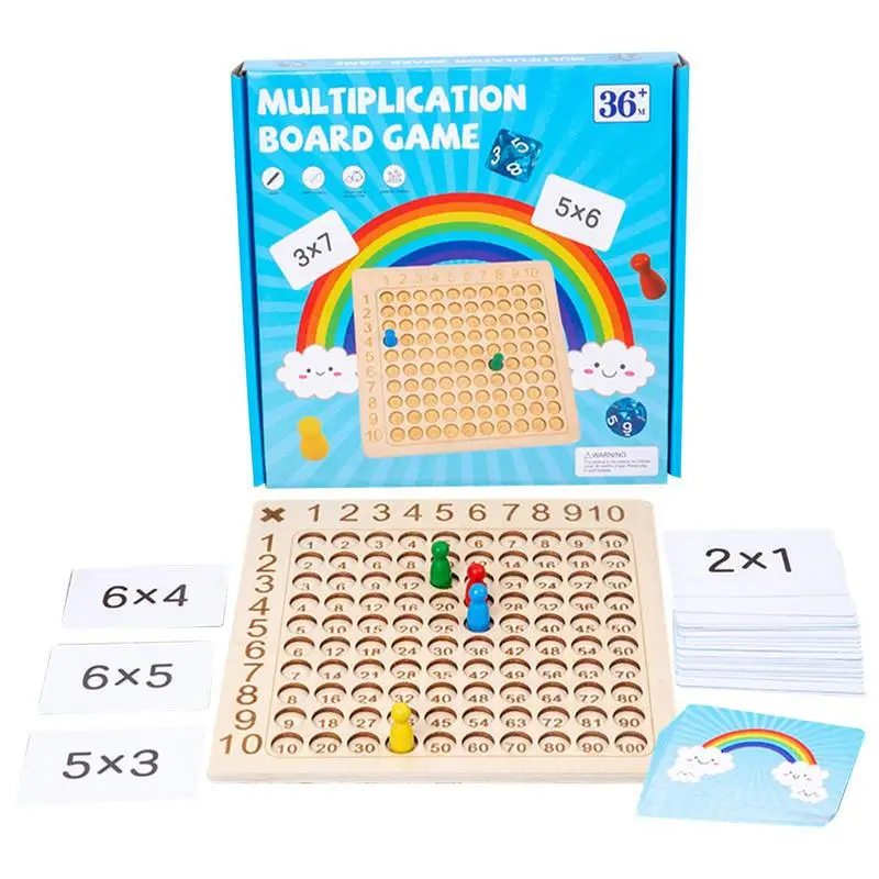 Jeu de société de Multiplication et Table de maths en bois pour enfant  Montessori  manipulateurs de