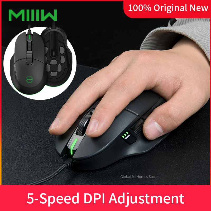 

Проводная игровая мышь MIIIW 700G RGB с цветным светильник вым эффектом, 1000 Гц, 6 кнопок, 7200DPI, эргономичная игровая мышь